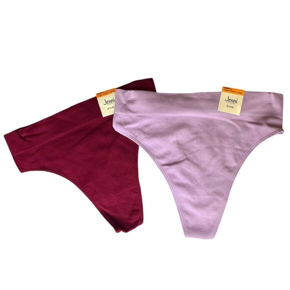 Jenni Intimates Small Panties Underwear Thong Cheeky‎ Two Pair Lilac Plum - Picture 1 of 5